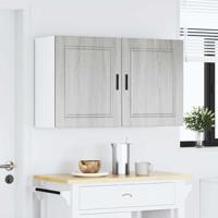 Keukenwandkasten 2 st Porto bewerkt hout grijs sonoma eiken - thumbnail