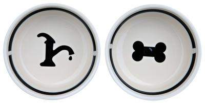 TRIXIE VOERBAK / DRINKBAK SET EAT ON YOUR FEET WIT / ZWART 2X1,6 LTR 20 CM TRIXIE VOERBAK / DRINKBAK SET EAT ON YOUR FEET WIT / ZWART 2X1,6 LTR 20 CM