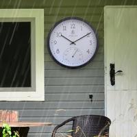 NeXtime NE-4313 Marigold Buitenklok met Temperatuur Aanduiding 30.5 cm Zwart/Wit - thumbnail