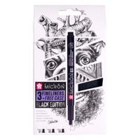 Fineliner sakura pigma micron black 3 stuks - thumbnail