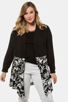 Ulla Popken Jasje, chiffon, open model met sjaalkraag, zijsplitten - Grote Maten - thumbnail