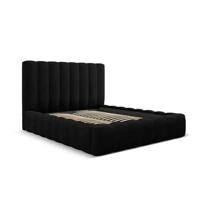 Milo Casa Bedframe Gina met Opbergruimte - 160 x 200 cm - Geweven - Zwart - thumbnail
