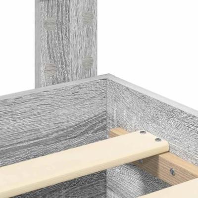 Bedframe met hoofdeinde Grijs Sonoma 140 x 190 cm Bewerkt hout