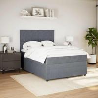 Boxspring met matras fluweel donkergrijs 140x190 cm - thumbnail