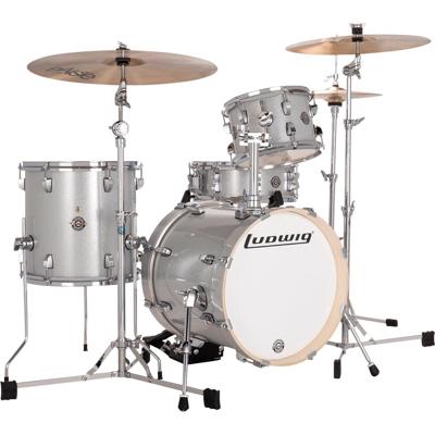 Ludwig LC2797 Breakbeats Silver Sparkle 4-delige ketelset incl. tassenset Ludwig LC2797 Breakbeats Silver Sparkle 4-delige ketelset incl. tassenset