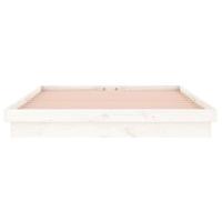 Bedframe LED massief hout wit 140x200 cm - thumbnail