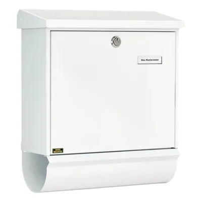 Burg Wächter 32670 COMFORT-Set 91300 W Brievenbus Plaatstaal Wit Sleutelslot