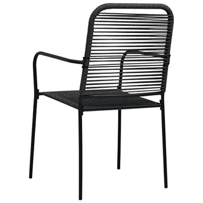 VidaXL Tuinstoelen 2 st katoenen touw en staal zwart VidaXL Tuinstoelen 2 st katoenen touw en staal zwart