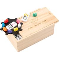 Domino dubbel 12 nummers Mexican Train in houten kist - thumbnail