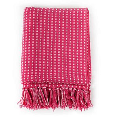 VidaXL Plaid vierkanten 220x250 cm katoen roze