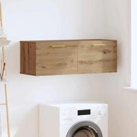 Wandkast artisanaal eikenkleurig 100 x 36.5 x 35 cm - thumbnail