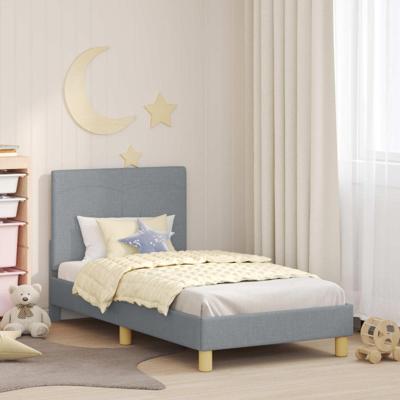 Bedframe voor kinderen met hoofdbord Lichtgrijs 80 x 160 cm