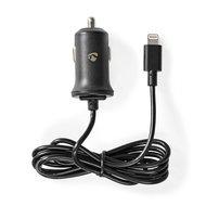 Nedis CCHAL240ABK Auto-oplader 2,4 A Vaste Kabel Appel Lightning Zwart - thumbnail