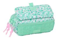 Pennenetui met 3 vakken Safta Cuore Munt 21,5 x 10 x 8 cm - thumbnail