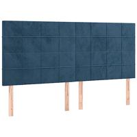 Bedframe met hoofdeinde fluweel donkerblauw 180x200 cm - thumbnail
