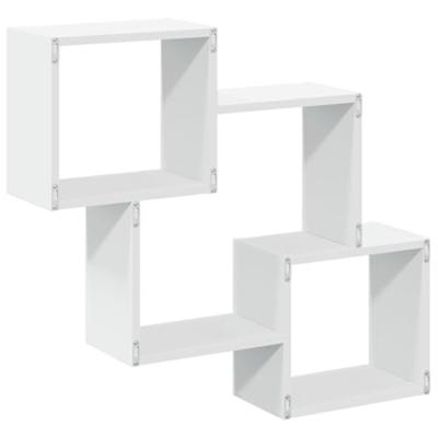 Wandkast 78x18x71 cm bewerkt hout wit