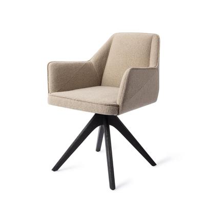 Jesper Home Tome eetkamerstoel Great Greige revolve oak black