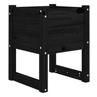 VidaXL Plantenbak 40x40x52,5 cm massief grenenhout zwart - thumbnail