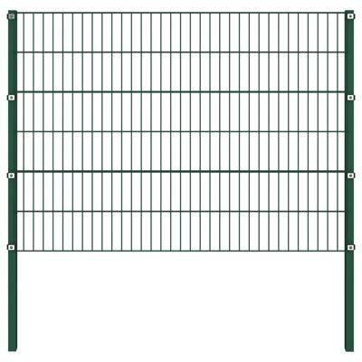 Schuttingpaneel met palen 1,7x1,2 m ijzer groen