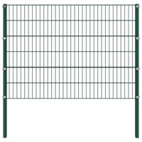 Schuttingpaneel met palen 1,7x1,2 m ijzer groen - thumbnail