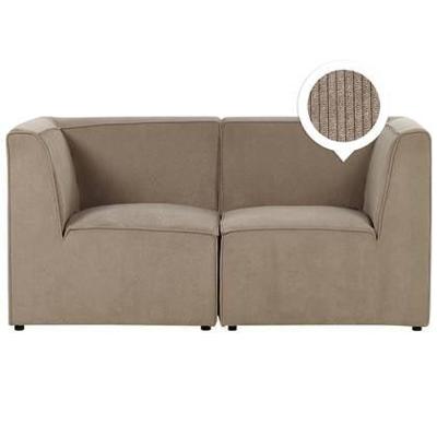 Beliani - LEMVIG - Tweezitsbank - Taupe - Corduroy Beliani - LEMVIG - Tweezitsbank - Taupe - Corduroy