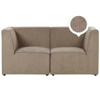 Beliani - LEMVIG - Tweezitsbank - Taupe - Corduroy - thumbnail