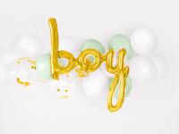 PartyDeko Folieballon Boy Goud - thumbnail
