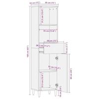 Badkamerkast 38x33x160 cm massief mangohout - thumbnail