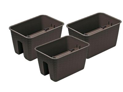 Prosperplast 3 railing bloempotten (Rechthoekig, Bruin, 39,6 x 27,2 x 22,5 cm) Prosperplast 3 railing bloempotten (Rechthoekig, Bruin, 39,6 x 27,2 x 22,5 cm)