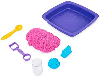 Kinetic Sand glinsterend zandkasteel speelset - roze