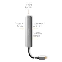 Nedis CCBW64210AT02 Usb Multi-port Adapter Usb 3.2 Gen 1 Usb-c™ Male Hdmi™ Female / Rj45 Female / 3x Usb-a Female 5 Gbps 0.20 M Rond Verguld Pvc Antraciet Doos - thumbnail