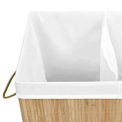 VidaXL Wasmand met 2 vakken 100 l bamboe VidaXL Wasmand met 2 vakken 100 l bamboe