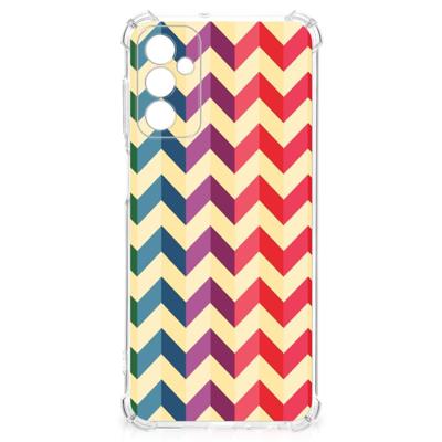 Samsung Galaxy M13 4G | M23 Doorzichtige Silicone Hoesje Zigzag Multi Color Samsung Galaxy M13 4G | M23 Doorzichtige Silicone Hoesje Zigzag Multi Color