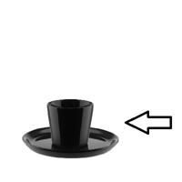 ALESSI - Tonale - Kleine kop 6cm 0,08l zwart - thumbnail