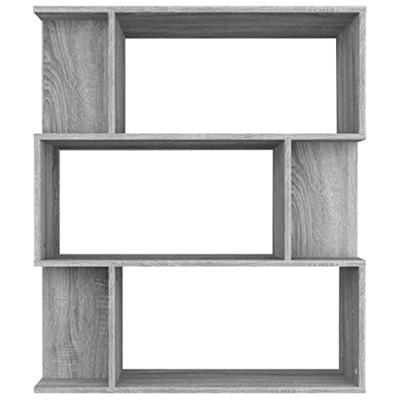 Boekenkast / kamerscherm 80x24x96 cm bewerkt hout grijs sonoma