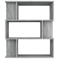 Boekenkast / kamerscherm 80x24x96 cm bewerkt hout grijs sonoma - thumbnail