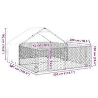Hondenkennel met ren 5x3x1,9 m gegalvaniseerd staal - thumbnail