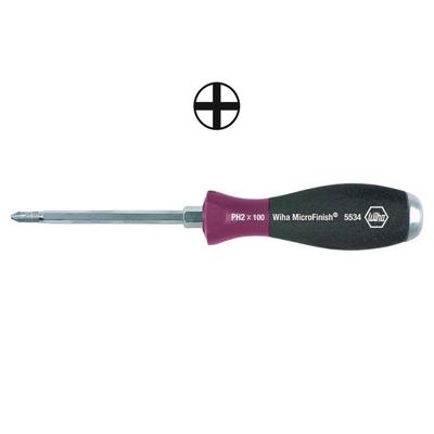 Wiha KreuzSchlitzschraubendreher Gr.1x80mm PH Micro-Finish 29149 Werkplaats Kruiskop schroevendraaier PH 1 Koplengte: 107 mm DIN ISO 8764
