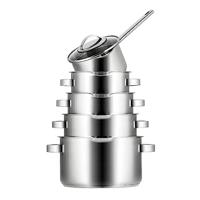 Sola Pannenset Pearl - RVS - Kookpan ø 16, 18, 20, 24 cm & Steelpan ø 16 cm - Inductie & Downdraft geschikt - 5 Delig - thumbnail