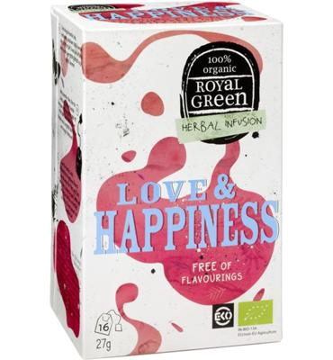 Royal Green Biologische Love & Happiness Thee 16 Zakjes Royal Green Biologische Love & Happiness Thee 16 Zakjes
