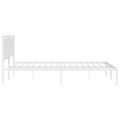 Bedframe met hoofdbord metaal wit 200x200 cm - thumbnail