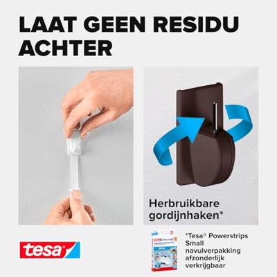 tesa POWERSTRIPS® Vario gordijnhaak Bruin Inhoud: 4 stuk(s) tesa POWERSTRIPS® Vario gordijnhaak Bruin Inhoud: 4 stuk(s)