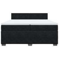 Boxspring met matras fluweel zwart 200x200 cm - thumbnail