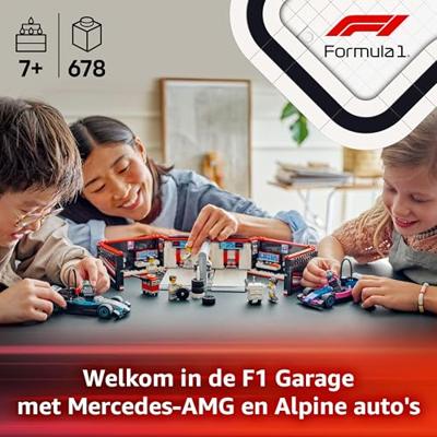 LEGO CITY F1 garage met Mercedes-AMG en Alpine auto's 60444 - thumbnail