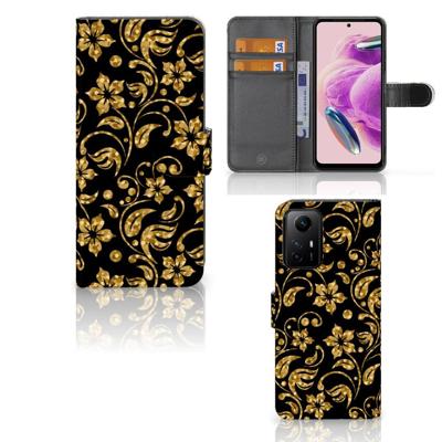 Xiaomi Redmi Note 12S Hoesje Gouden Bloemen Xiaomi Redmi Note 12S Hoesje Gouden Bloemen