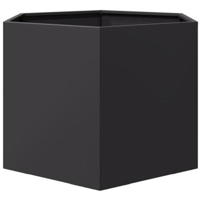 VidaXL Plantenbak zeshoek 69x60x45 cm staal zwart