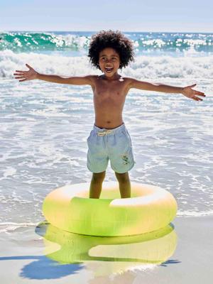 Jongenszwemshort blauw, gestreept