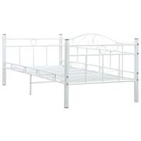 vidaXL Bedbankframe metaal wit 90x200 cm - thumbnail