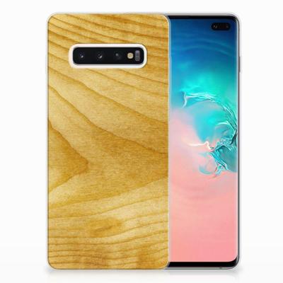 Samsung Galaxy S10 Plus | Bumper Hoesje | Licht Hout