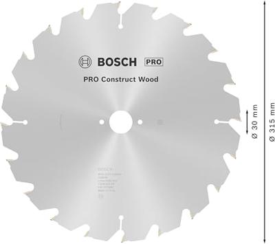 Bosch Accessories Construct Wood 2608640691 Hardmetaal-cirkelzaagblad 315 x 30 x 3.2 mm Aantal tanden: 20 1 stuk(s)